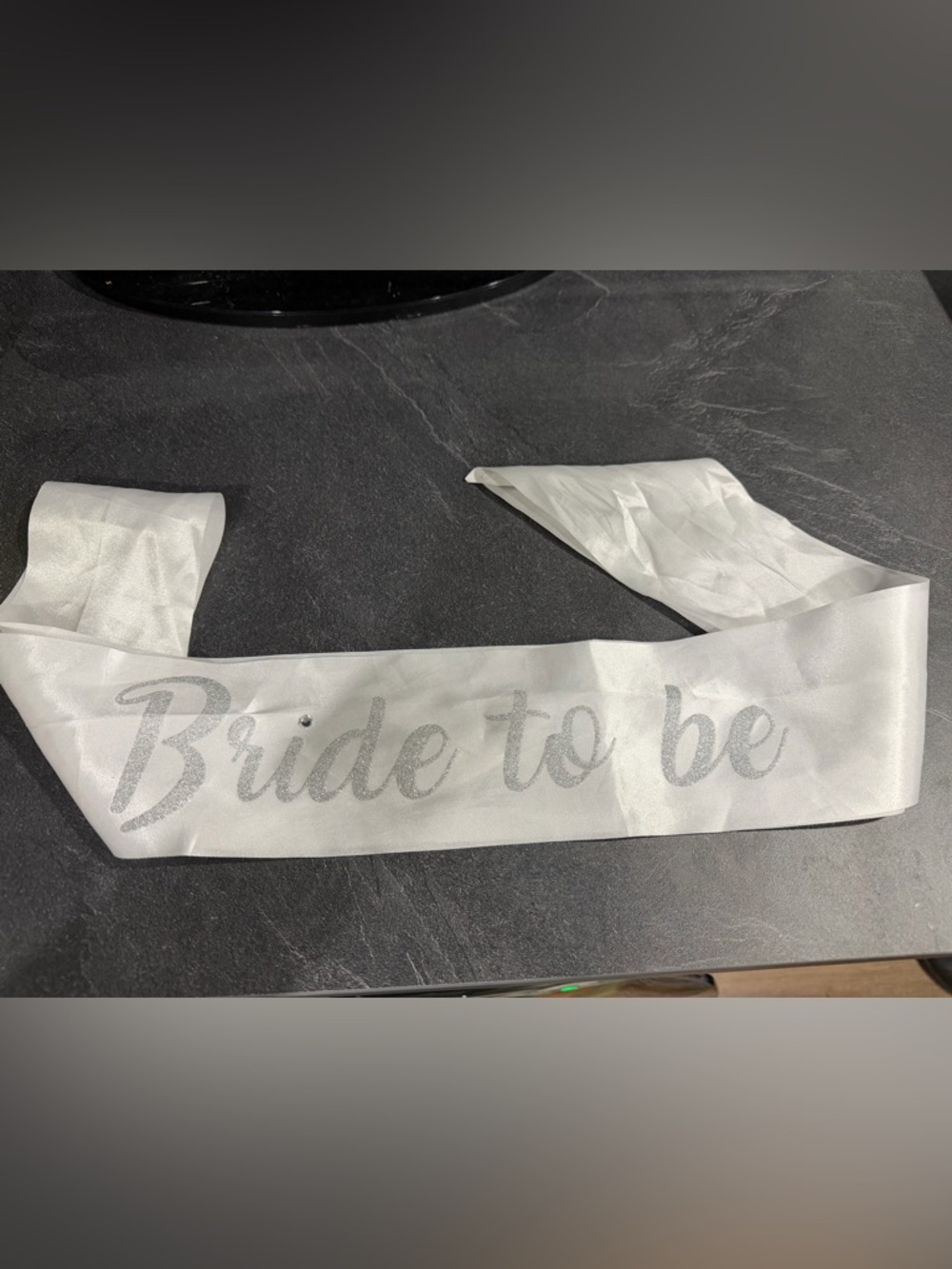 Bride To Be Sash in White with Silver Glitter